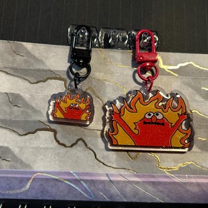 Hellmo 1 "und 2" Glitter Epoxy Acryl Charm Schlüsselanhänger