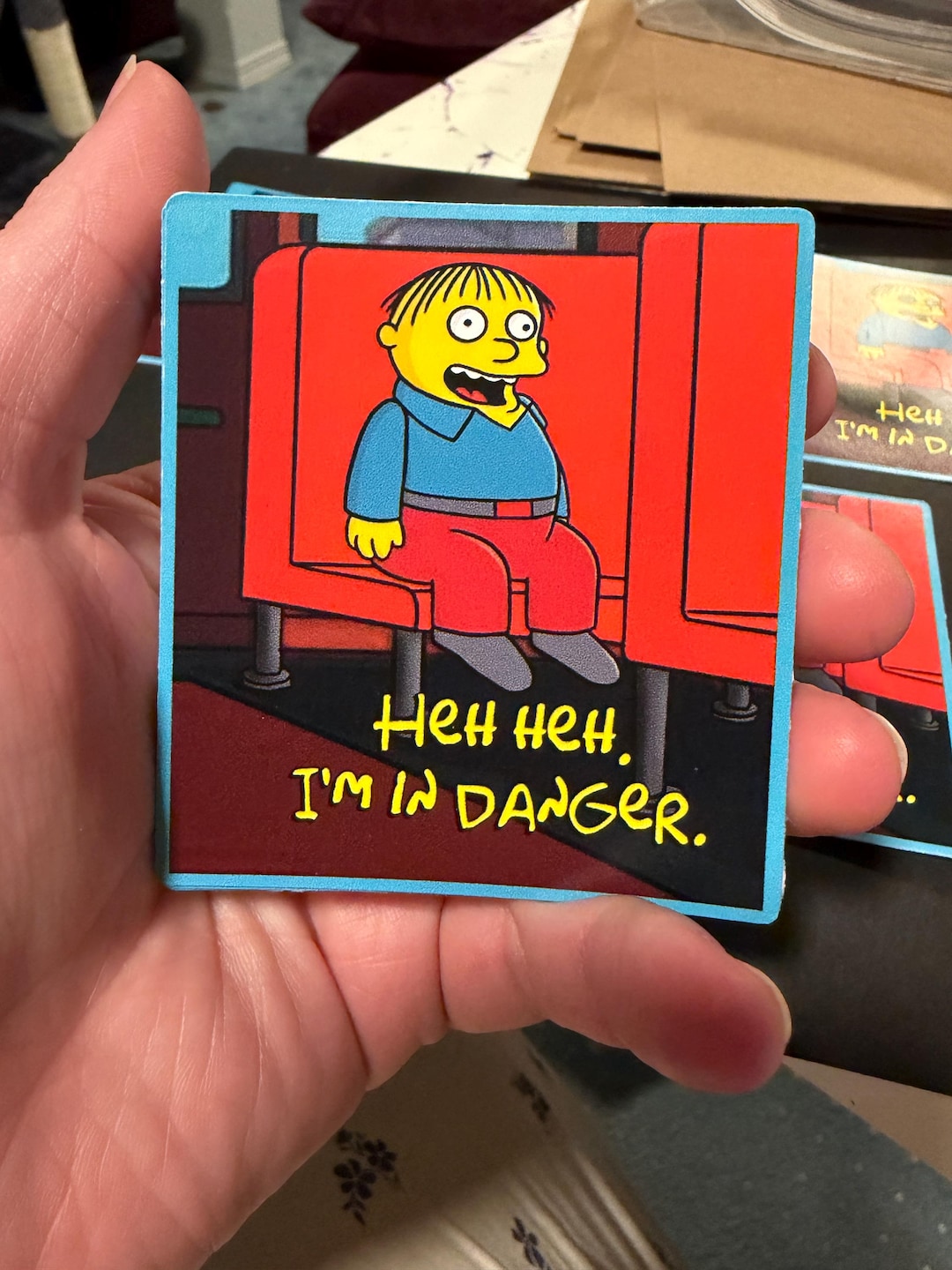 Simpsons Bus Ralph I'm in Danger Vinyl Sticker Bus Simpsons Family Guy Crossover Relatable ...