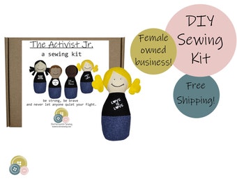 Learn to Sew → DIY Sewing Kit → Doll Sewing Kit → All Supplies (except scissors) Included → Access to Video Tutorials → Let's Sew Together!