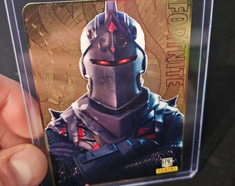 Fort night Card Black Knight Legendary Outfit Tarjeta de metal Coleccionable hecho a medida