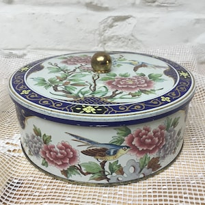 Hübsche alte englische Box, Aufbewahrungsbox, Vintage-Box, dekorative Box, Metallbox