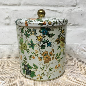 Jolie boite ancienne, boite vintage, boite décorative, boite de rangement à motif floral