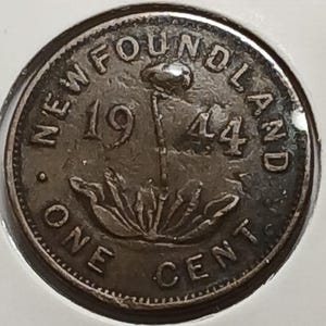 NFL 1944, 1943C, 1942, 1941C, 1938 King George VI penny, Newfoundland 1 cent.
