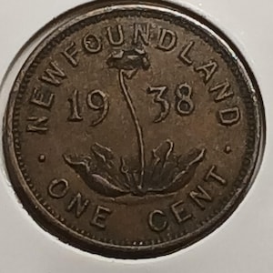 1938, 1940, 1941C, 1942, 1943C, 1 cent Newfoundland pennies, King George VI
