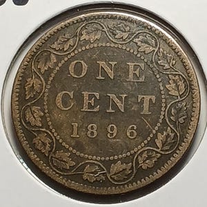 1896, 1897, 1899, 1900 and 1901 Canadian 1 cent Queen Victoria penny