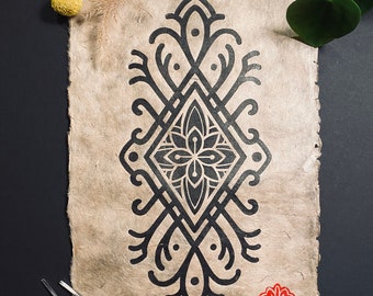 BERBERE aka BOLD ORNAMENT - Linoleprint