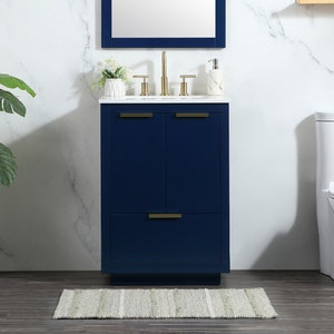 Elegant Décor 24-inch Single Bathroom Vanity in Blue/Grey/White -Blake Collection-19424VF