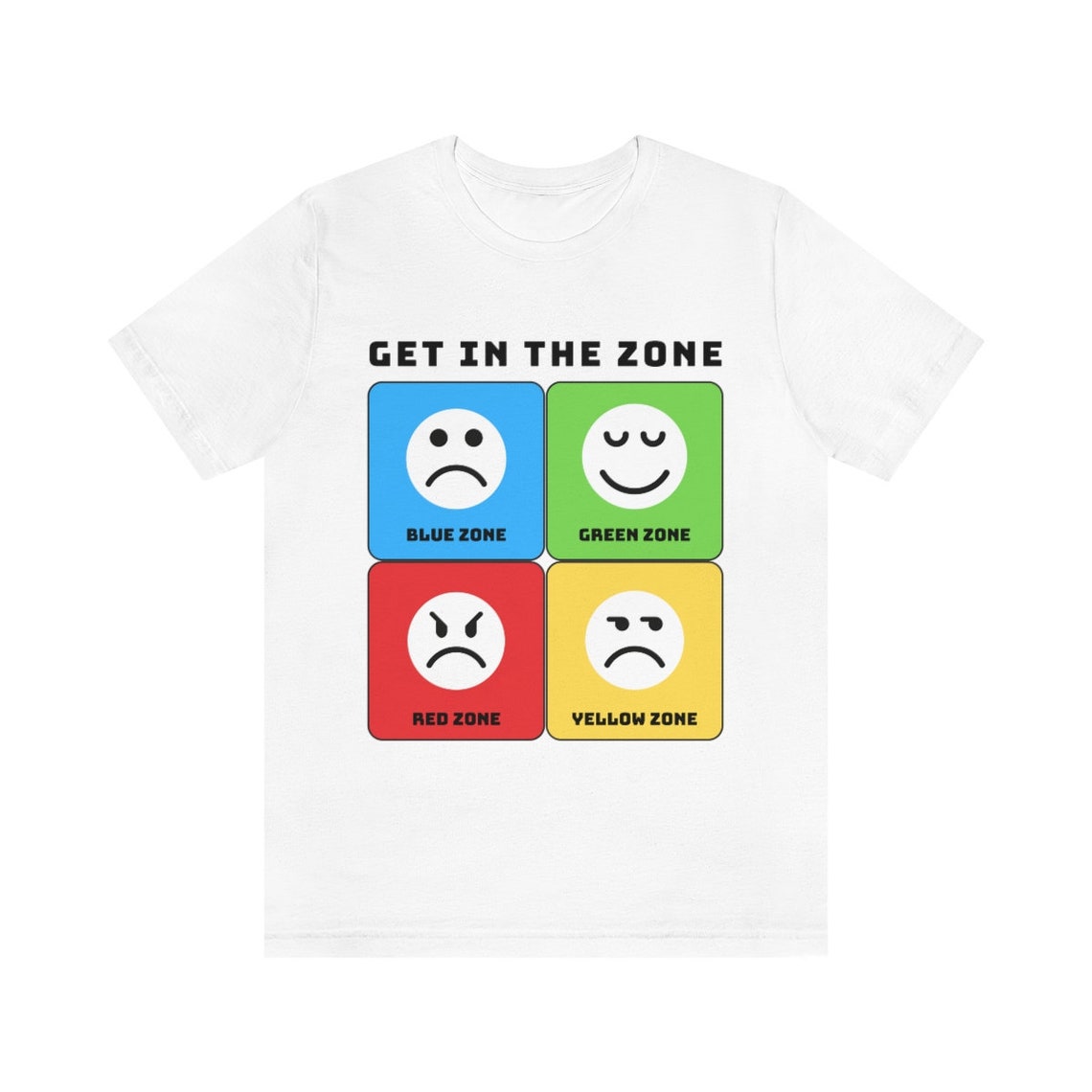 Zones of Regulation Shirt, the Zones T Shirt, Blue Zone Red Zone Yellow