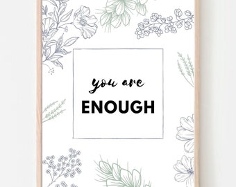 You Are Enough School Counseling Poster | Elementary Counselor Poster | Positive Affirmation Poster | School Counselor | School Psych Sign