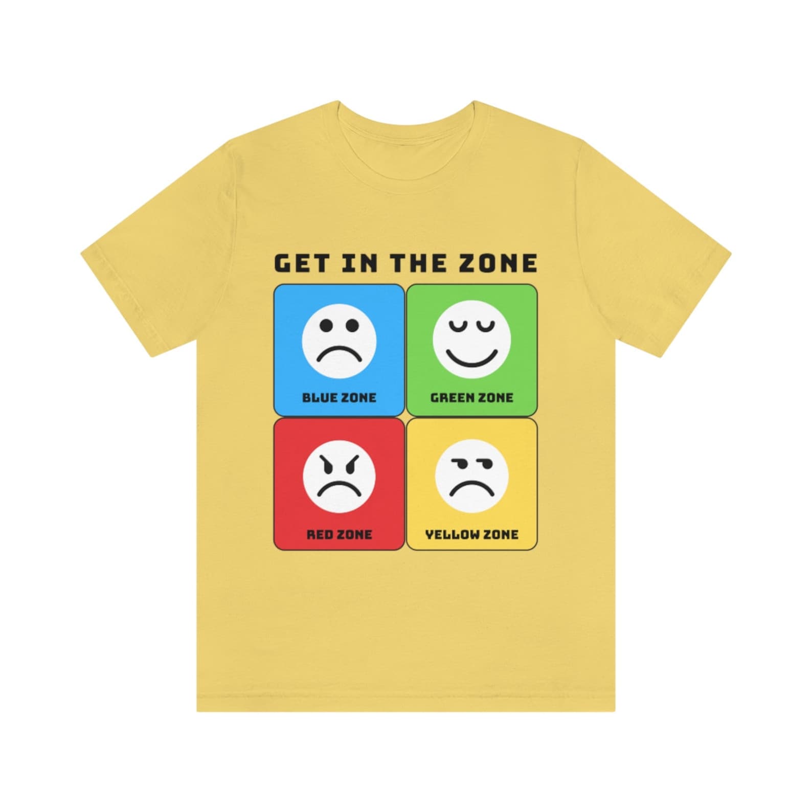 Zones of Regulation Shirt, the Zones T Shirt, Blue Zone Red Zone Yellow