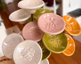 Keramik Gartenstecker Insektentränke Bienentränke