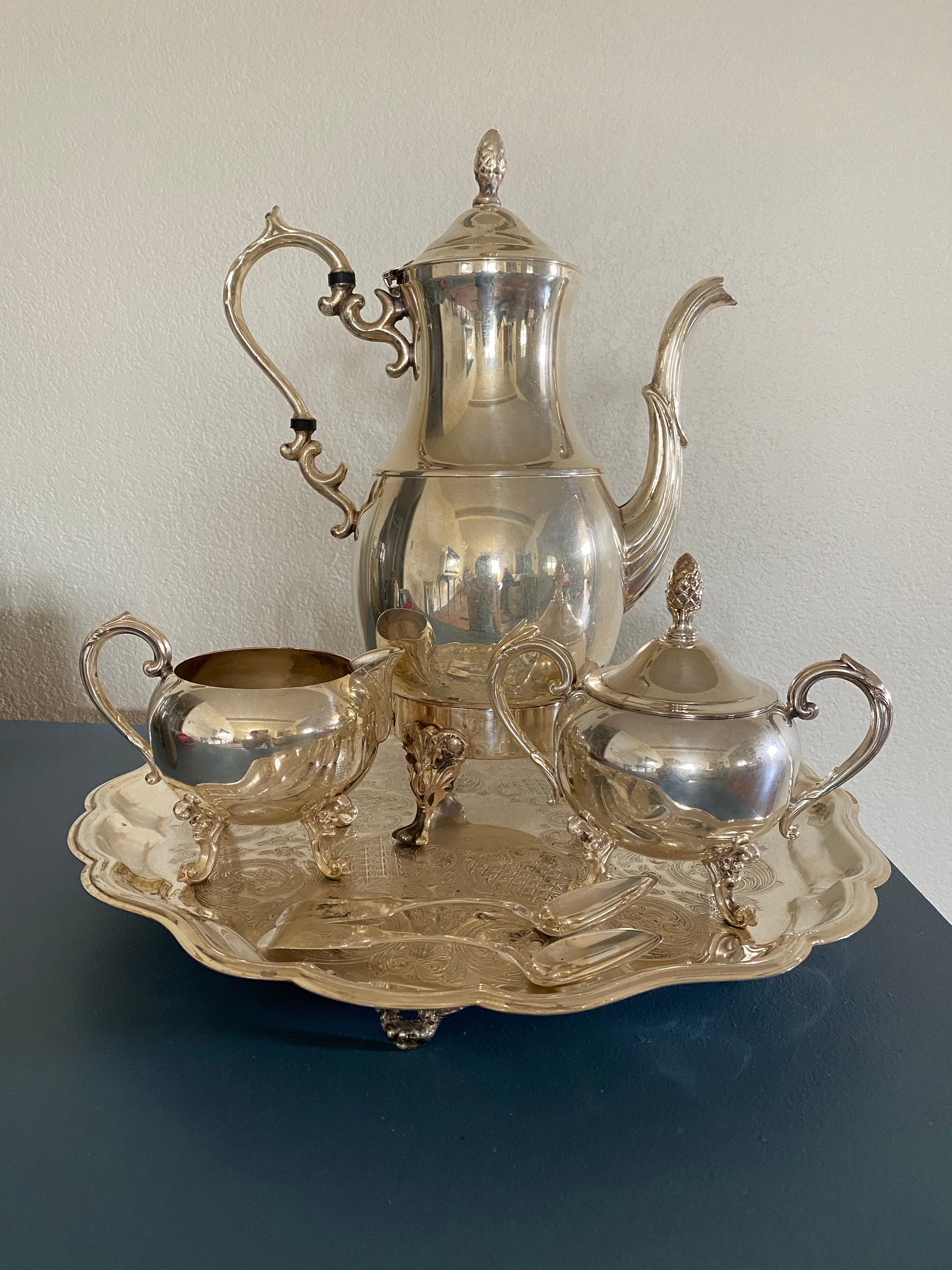 Antique silver plated Tea set Etsy