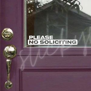 Por favor, no solicite calcomanía de vinilo / pegatina de puerta / no toque / no volantes / no toque / no solicite / calcomanía de ventana / calcomanía de puerta