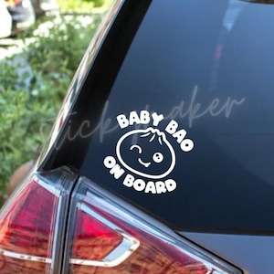 Baby Bao on Board, Baby on Board, naklejka winylowa dla niemowląt, naklejka na zderzak, dziecko na pokładzie, dziecko w samochodzie, ciężarówce, łodzi, kamperze, przyczepie kempingowej