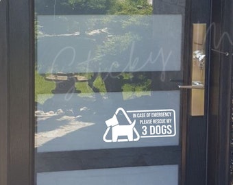 Rescue My Dogs Window Decal – Emergency Pet Alert Vinyl Sticker