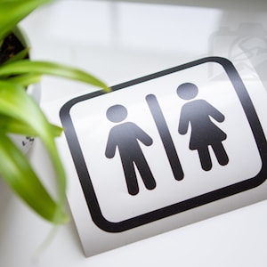 Bathroom Vinyl Decal | Classroom | Business | Restaurant | Office | Home | RV | Boat | Cottage | Powder Room | Condo