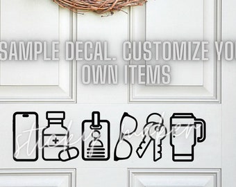 Personalized Door Reminder Vinyl Decal | Before Leaving Reminder | Guest Reminder | Phone Keys Wallet | Customize your own reminder Sticker