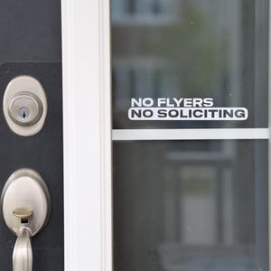 No Flyers No Soliciting | Door Sticker | No Junk Mail | No Flyers | Do Not Knock | Window Decal | Door Decal | Store Decal | Mailbox | Home