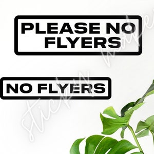 Please No Flyers Vinyl Decal | Door Sticker | No Junk Mail | No Flyers | Do Not Knock | Window Decal | Door Decal | Store Decal | Mailbox