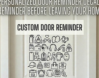 Personalized Door Reminder Vinyl Decal | Before Leaving Reminder | Guest Reminder | Phone Keys Wallet | Customize your own reminder Sticker