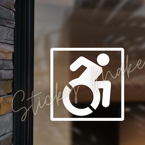 Handicap Sign Decal | Disabled Sign | Handicap Sticker | New Latest Handicap Style | Building Commercial Business Home Company
