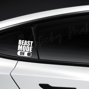 Beast Mode On Positive Fitness Healthy Lifestyle Motivational Quote Sticker Decal Laptop Mug Car