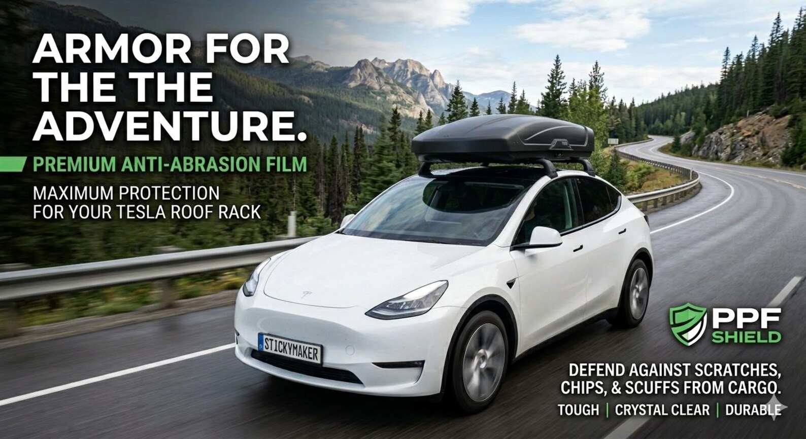 Ppf Rack Tesla Model Y & Model 3 Roof Rack PPF, Clear Paint Protection Film ...