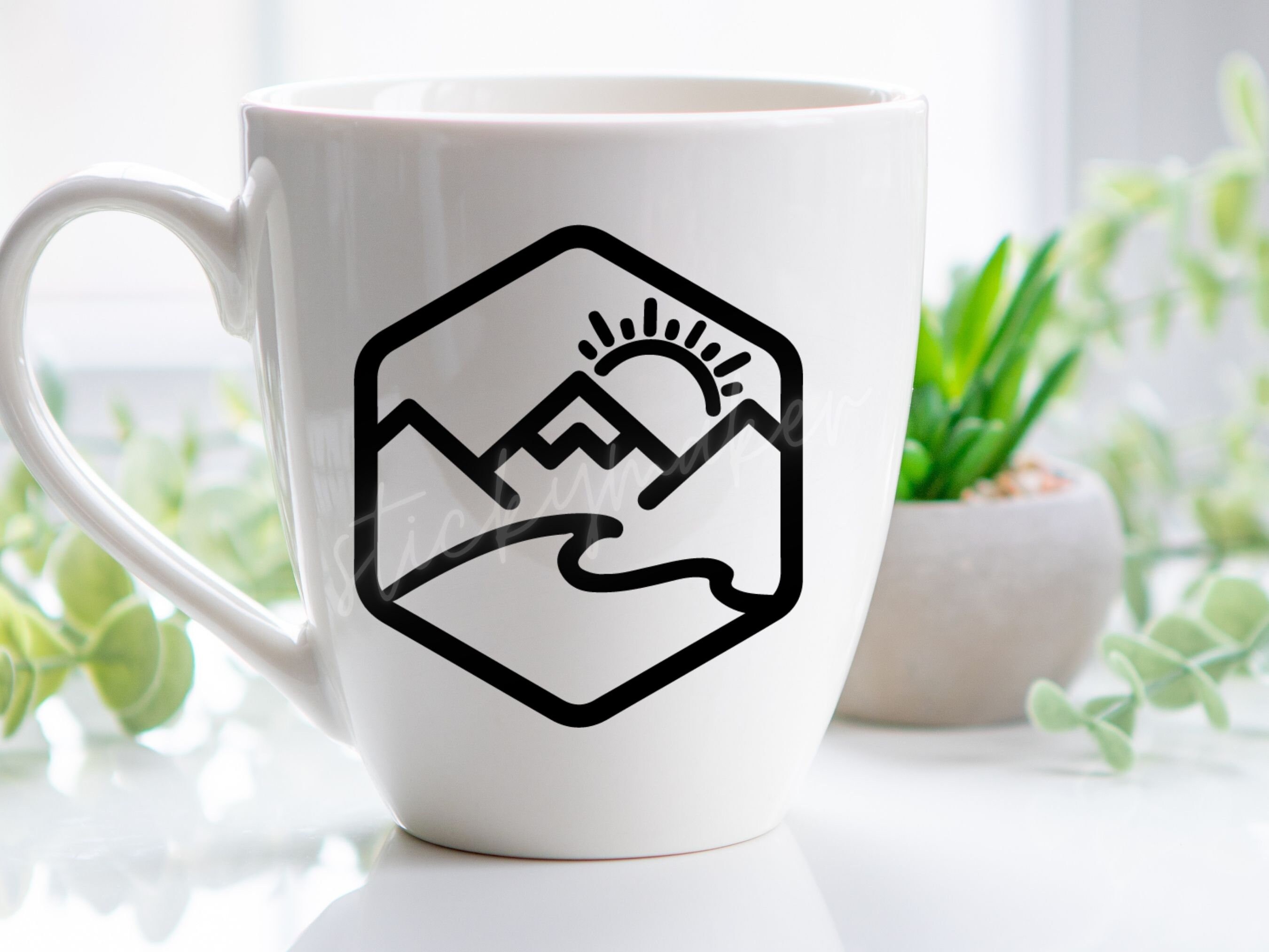 Sun Wave Mountain Vinyl Decal | Outdoor Adventure Sticker - Etsy Canada