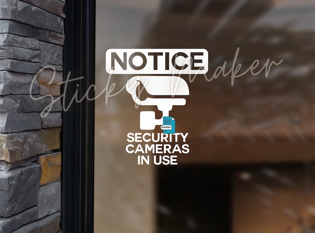Notice security cameras in use cctv security camera decal vinyl
