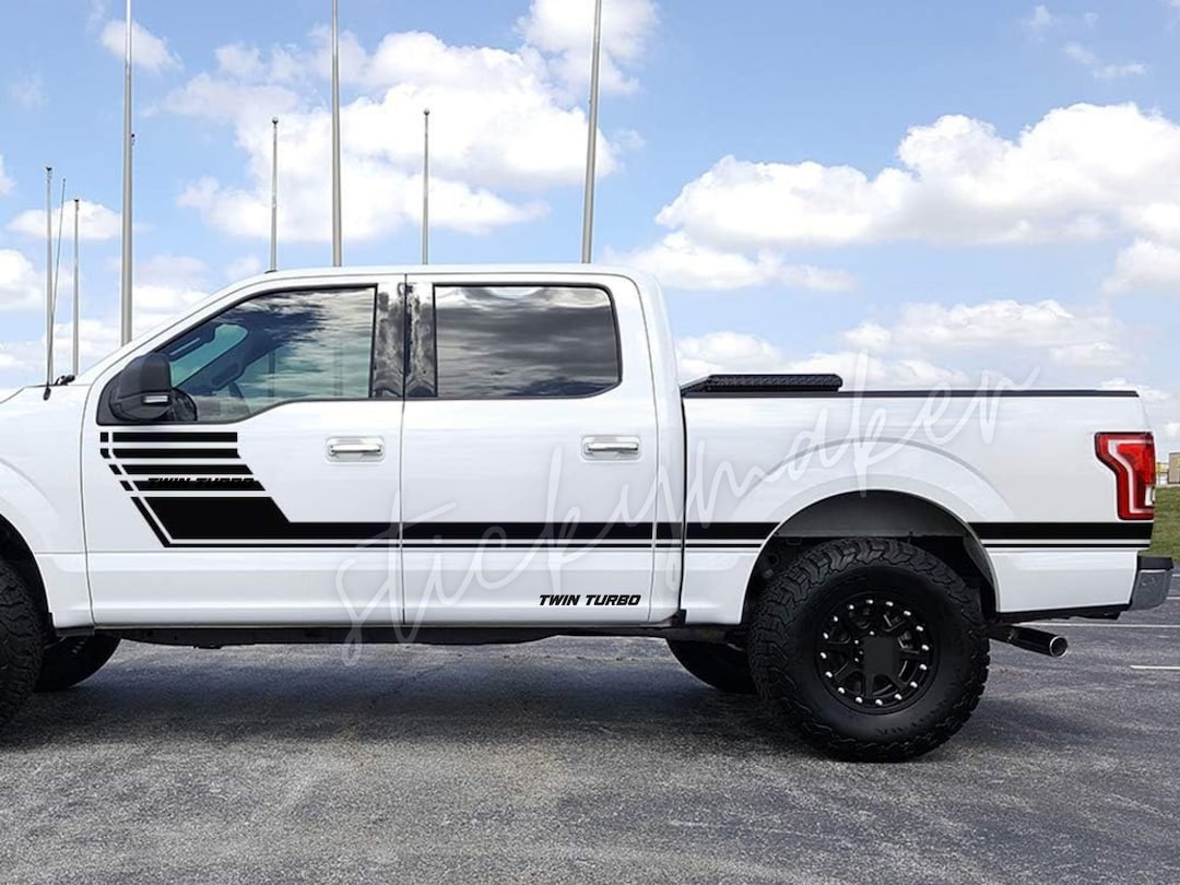 Turbo Rear Window Sticker Twin Turbo Vinyl Decal Set (2-piece) | Ford F150 Truck Window Stickers ...