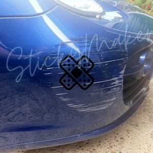 Car "Boo-Boo" Band-Aid Vinyl Decal Set (2-Pack) - Funny Car Sticker Vinyl Decal Bumper Sticker