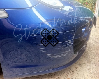 Car "Boo-Boo" Band-Aid Vinyl Decal Set (2-Pack) - Funny Car Sticker Vinyl Decal Bumper Sticker