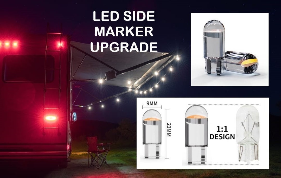 RV Camper Trailer LED Side Marker Light Bulbs 12V 194 T10 Travel