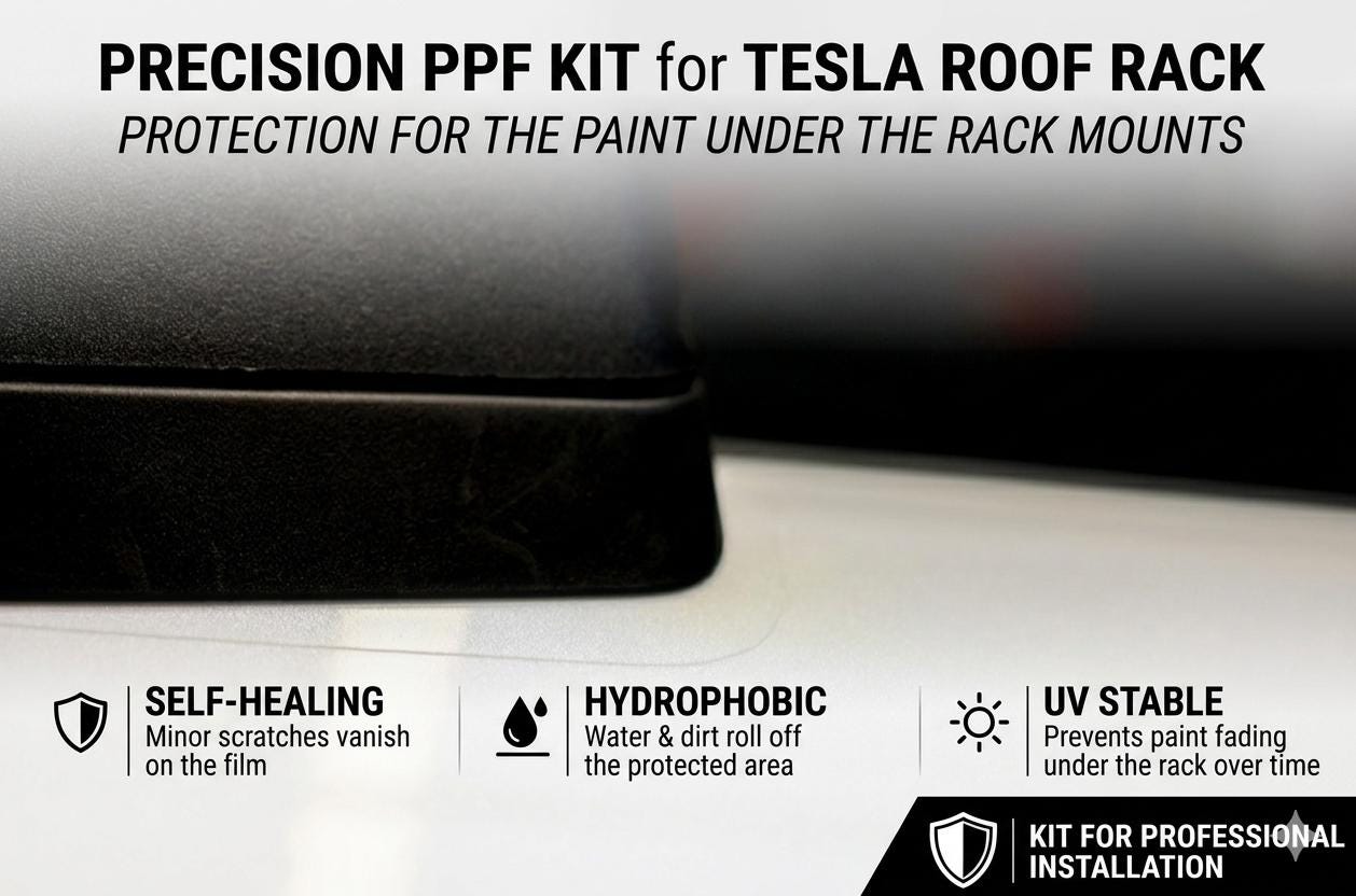 Ppf Rack Tesla Model Y & Model 3 Roof Rack PPF, Clear Paint Protection Film ...