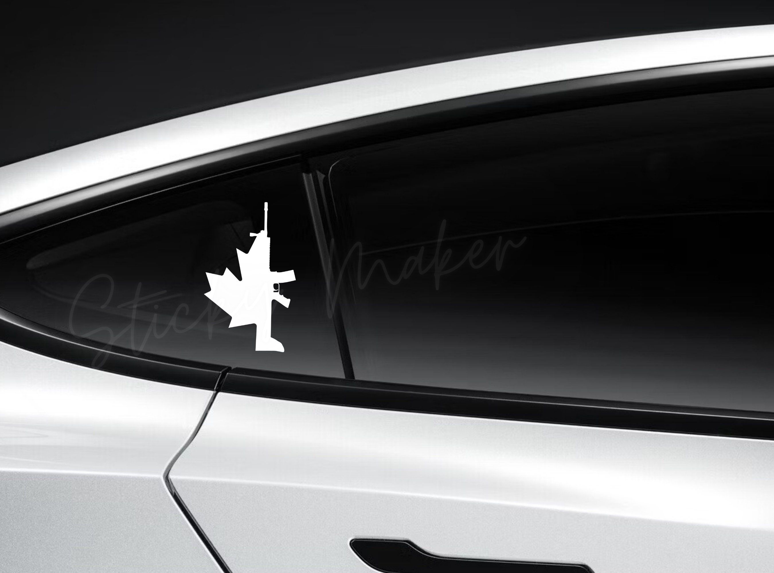 Canada Flag Gun Vinyl Sticker, Canadian Patriotic Decal for Car ...