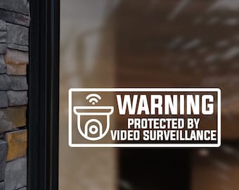 Video Surveillance Decal • Security Camera Warning Sticker for Windows, Doors, Gates • Weatherproof CCTV Deterrent • Oracal Vinyl