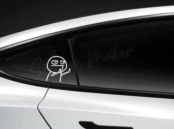 BLACK TROLL FACE DECAL / STICKER