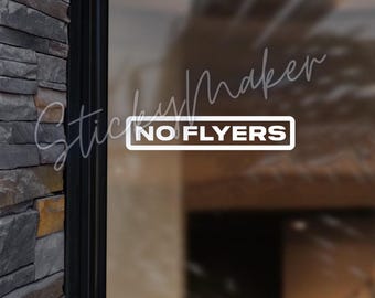 Set of 2: No Flyers Vinyl Decal | Door Sticker | No Junk Mail | No Flyers | Do Not Knock | Window Decal | Door Decal | Store Decal | Mailbox