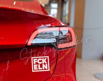 Juego de 2: Calcomanía de vinilo FCK ELN / Pegatina para parachoques / Anti Elon Tesla / Alta calidad, impermeable, Fuck Elon / 63 colores anti-Elon Tesla