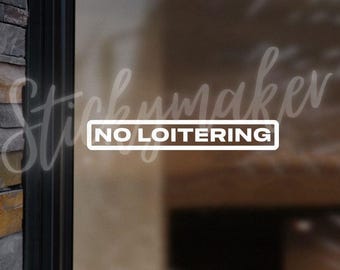 Juego de 2: Calcomanía de vinilo con el letrero "Prohibido merodear" para negocios / escaparates / Aviso de seguridad comercial