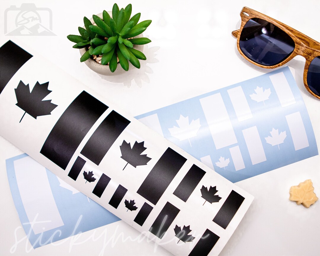 Canada Flag Vinyl Decal Sticker Set | Maple Leaf, Weatherproof ...