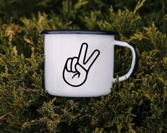Conjunto de 2: Calcomanía de vinilo con el símbolo de la paz, para taza, botella de agua, portátil, autocaravana, calcomanía para auto, cadera pacífica, símbolo de la paz, mano de la paz.