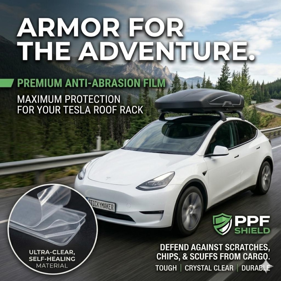 Ppf Rack Tesla Model Y & Model 3 Roof Rack PPF, Clear Paint Protection Film ...