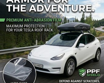 Tesla Model Y & Model 3 Roof Rack PPF, Clear Paint Protection Film, Anti-Abrasion Protection (2017-2026) Tesla PPF Tesla Roof Rack PPF