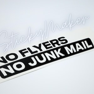 No Flyers No Junk Mail Vinyl Sign | Door Sticker | No Junk Mail | No Flyers | Window Decal | Door Decal | Store Decal | Mailbox | Home