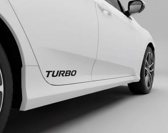 Juego de calcomanías de vinilo Turbo (2 piezas) / Calcomanías para ventanas de autos JDM / Gráficos / Honda Civic / Acura / Type R Honda Turbo Calcomanía Turbo