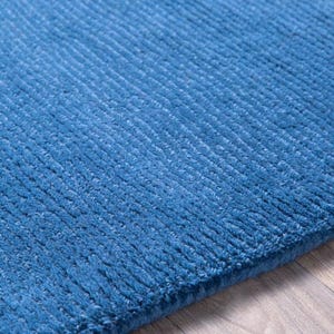 Handmade Wool Navy Blue Rug & Handmade Tufted 100% Carpet Bedroom Living Room Dinning room Solid Color Flatweave Area Carpet Color Carpet