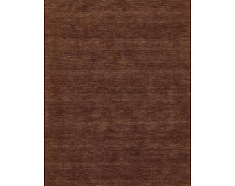 Handmade Solid Copper Wool Rug, Modern Textured Geometric Carpet