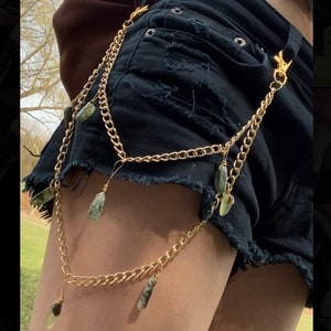 5 Pieces Jeans Chains Set Hip Hop Pants Chains Pocket Chain Butterfly Lock  Star Pendant Belt Multi Layer Chains for Men Women