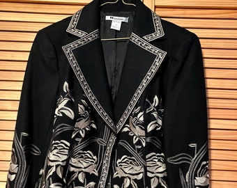 未使用　ARTISAN embroidery wool jacket black Stunning Vintage Black Wool Turkish Ottoman Jacket With Gold